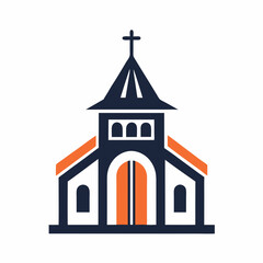 Church of the Holy Cross, minimalist church logo vector art