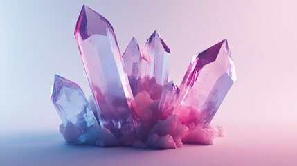 Crystals on a Pink Background
