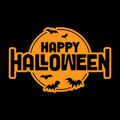 Happy halloween banner modern vintage design