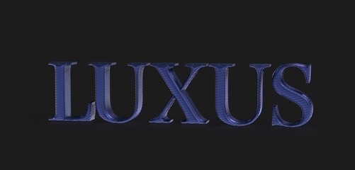 Stylized 3D Text Design Featuring the Word 'Luxus'