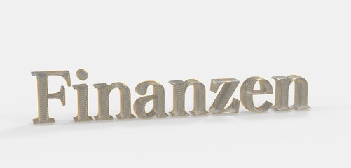 Stylized Text of 'Finanzen' with Unique Design Elements