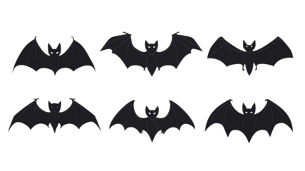 Halloween bat silhouette Transparent background PNG collection