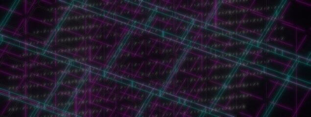 Abstract Neon Lines on a Dark Background