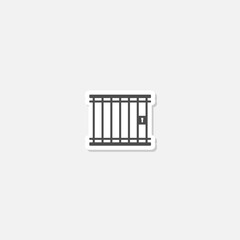 Prison icon sticker isolated on gray background