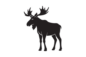 Moose silhouette vector illustration, Moose silhouette vector, Moose silhouette PNG 