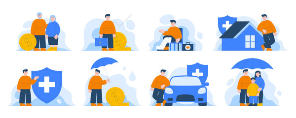 Insurance illustration. Flat style. Vector