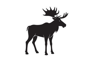 Moose silhouette vector illustration, Moose silhouette vector, Moose silhouette PNG 