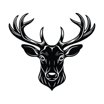recommend clip art: black deer head silhouette vector illustration