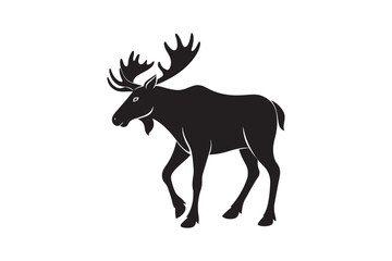 Moose silhouette vector illustration, Moose silhouette vector, Moose silhouette PNG 