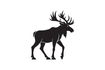 Moose silhouette vector illustration, Moose silhouette vector, Moose silhouette PNG 