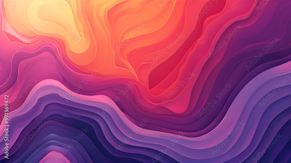 Poster a vibrant and dynamic abstract artwork featuring swirling, layered colors reminiscent of a sunset. t