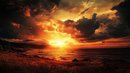 A tree is in the middle of a field with a bright sun shining on it