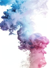 A colorful smoke trail with a blue and pink swirl. The smoke is thick and billowing, creating a sense of movement and energy. The colors of the smoke are vibrant and eye-catching