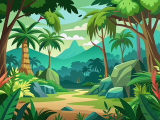 jungle background vector illustration