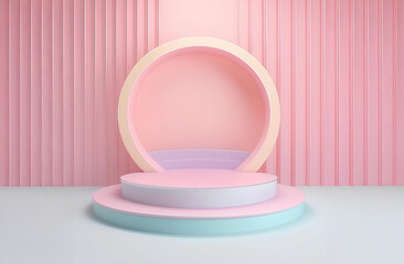 3d pink yellow pastel product state