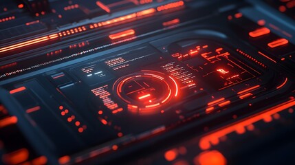 Obraz premium Modern HUD elements overlapping on a sleek matte surface