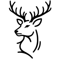 Deer portrait silhouette