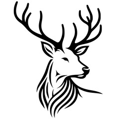 Deer portrait silhouette