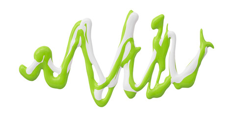 green watercolor drop zigzag isolated on transparent background