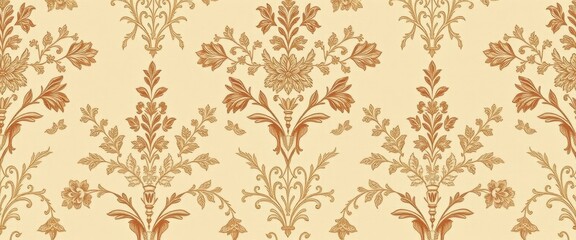 Obraz premium Ornate Floral Pattern on a Cream Background