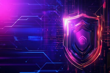 Obraz premium Cybersecurity Shield for Home