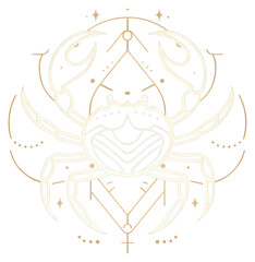 Obraz premium PNG Cancer zodiac sign invertebrate blackboard seafood.
