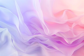 Obraz premium An abstract design featuring soft, flowing pastel fabric in shades of pink, purple, and blue, creating a gentle and airy texture with smooth folds.