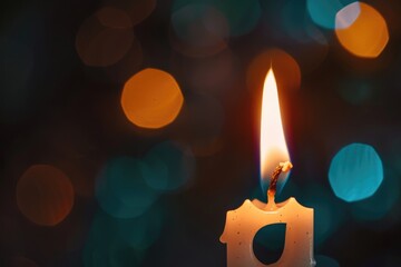 A candle is lit and the number 10 is written on it. The image has a warm and cozy feeling, as if it is a candlelit dinner or a romantic setting