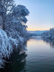 Schnee an der Aare