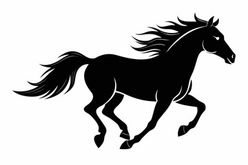 running horse silhouette, galloping horse silhouette vector, horse icon vector
