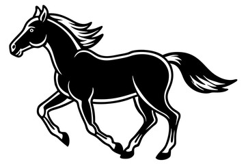 running horse silhouette, galloping horse silhouette vector, horse icon vector
