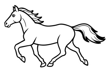 running horse silhouette, galloping horse silhouette vector, horse icon vector
