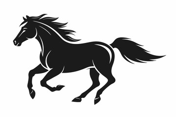 running horse silhouette, galloping horse silhouette vector, horse icon vector
