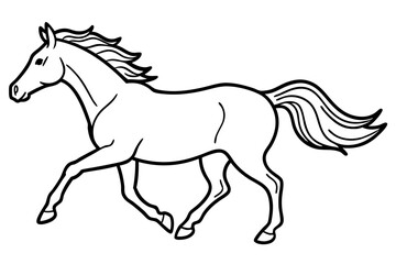 running horse silhouette, galloping horse silhouette vector, horse icon vector
