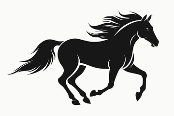 running horse silhouette, galloping horse silhouette vector, horse icon vector
