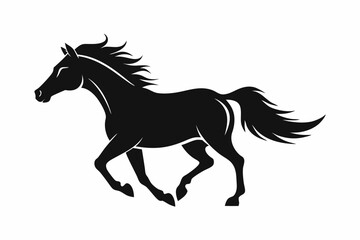 running horse silhouette, galloping horse silhouette vector, horse icon vector
