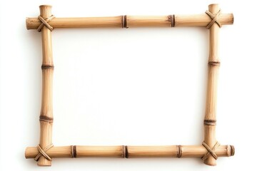 Square bamboo frame with eco-friendly design, isolated on white