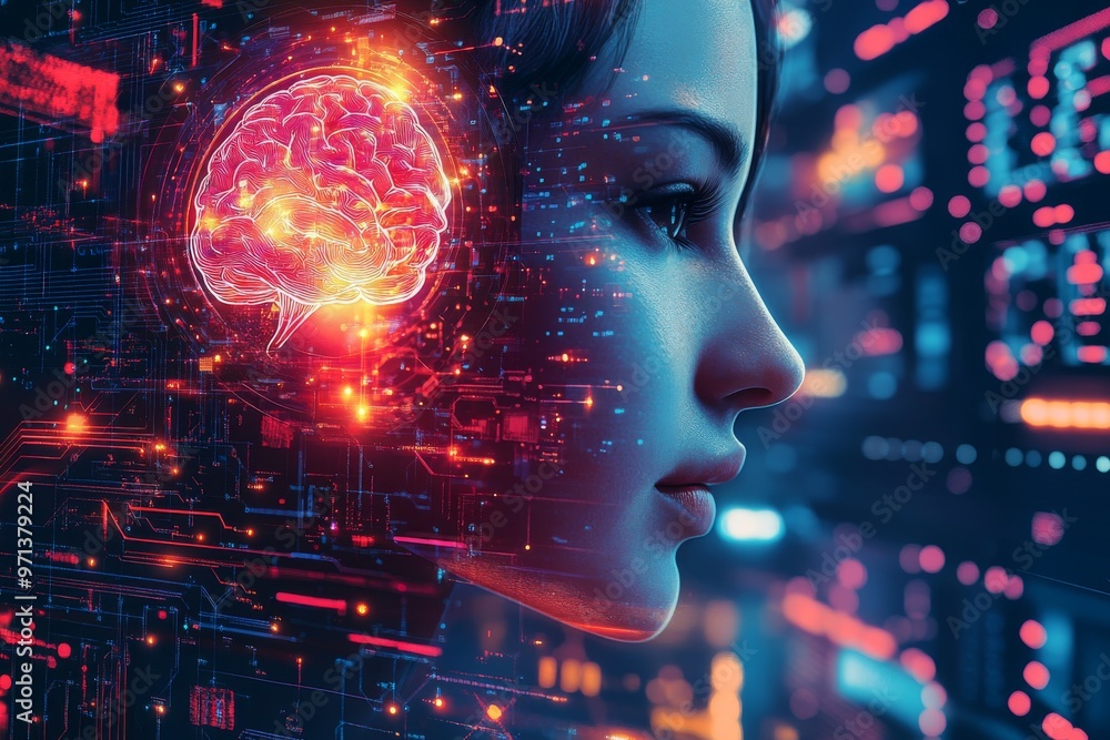 Poster biometrics perception engineering neurolinguistics semantic analysis and robotics engineering woman 