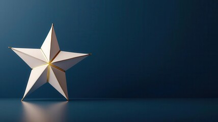 Christmas tree topper, shining star, 3D illustration, copy space for text,