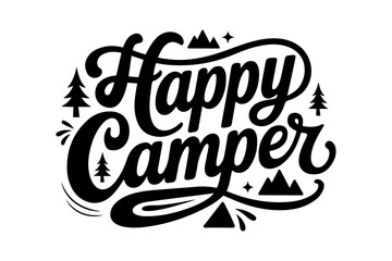 Happy camper playful vibrant typography © Graphics Studio Zone