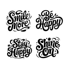 Fototapeta premium Positive quotes hand drawn playful vibrant typography