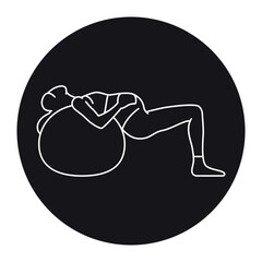 Fitball for pregnant women line icon. Exercises for pregnant.
