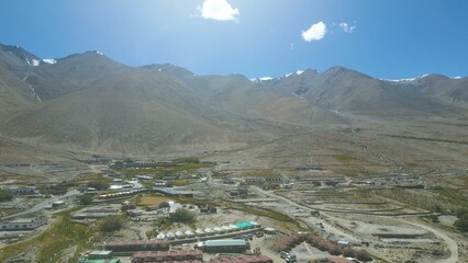 Aerial view of Leh Ladakh, Pangong Tso Lake, Maitreya Buddha, Diskit Monastery in Nubra Valley, Sand Dunes Nubra Valley,