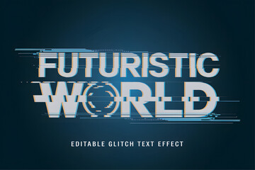 Obraz premium Futuristic Editable Glitch Text Effect Illustration