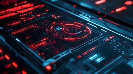 Fototapeta premium Overlay of minimalist HUD elements on a smooth muted surface