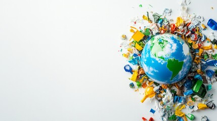Naklejka premium Plastic Pollution Threatens Our Planet.