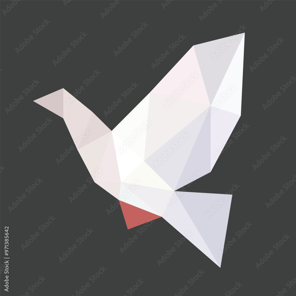 Poster white bird graphic geometric triangle overlap vector layer background for text and message design