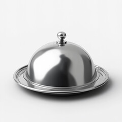 restaurant cloche and tray on a white background