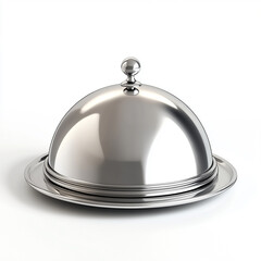 restaurant cloche and tray on a white background