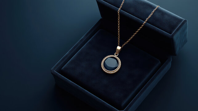 Elegant customized pendant necklace displayed in luxurious velvet box, showcasing its intricate design and craftsmanship. perfect gift for special occasions